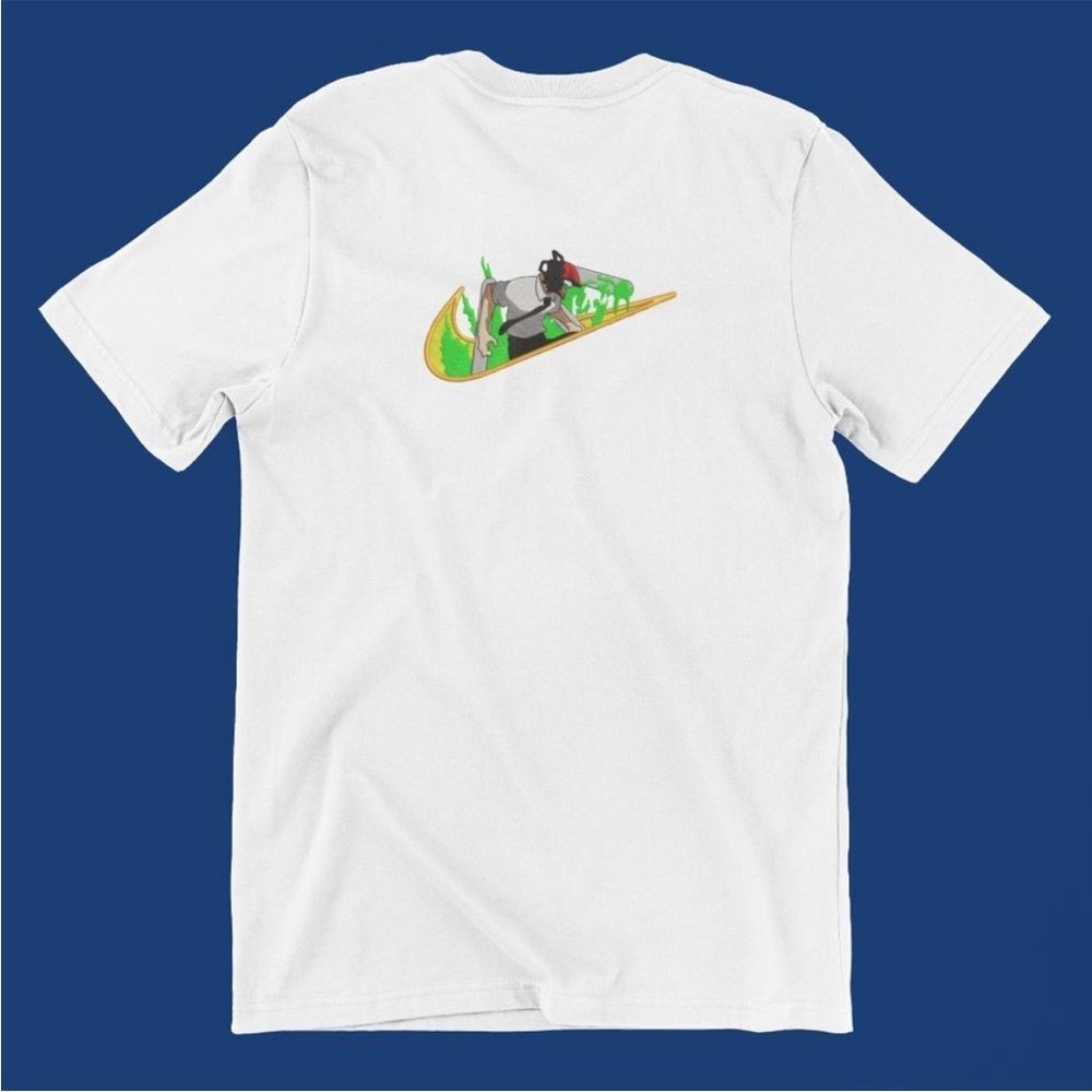 White Anime Chainsaw Man Shirt